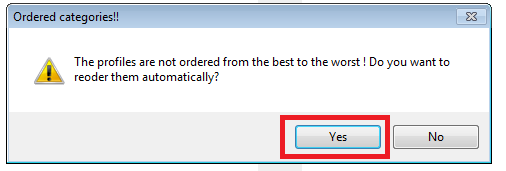Warning message: unordered profiles